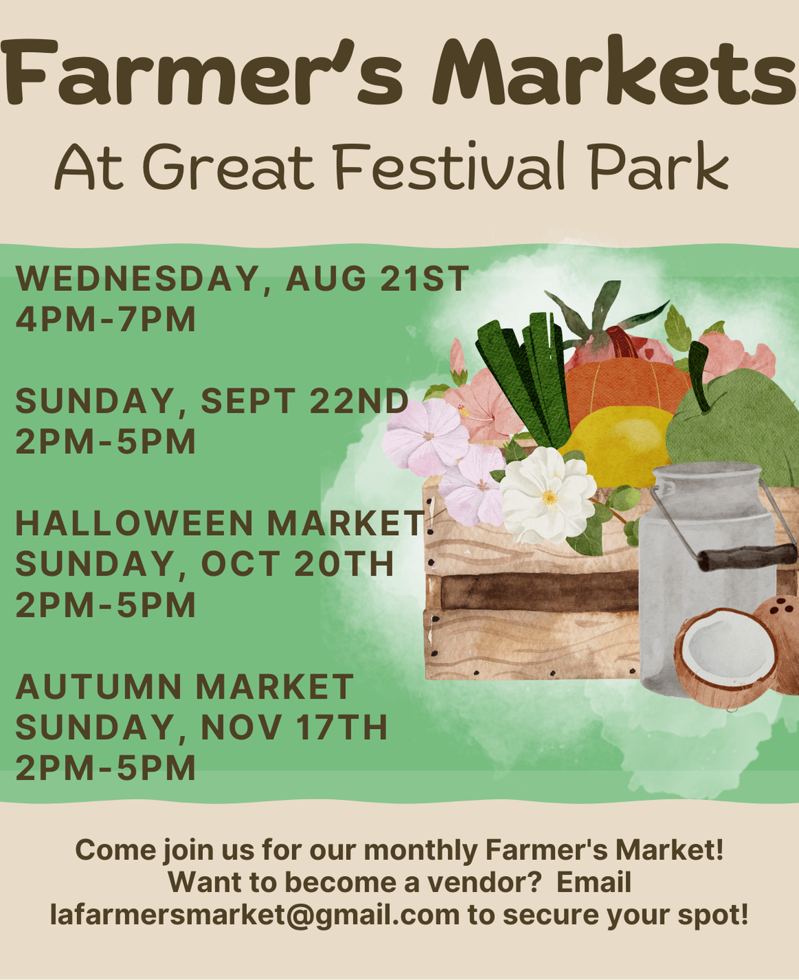 2024 Great Festival Park Market Schedule