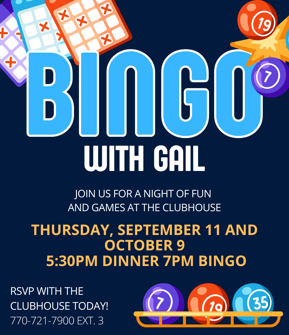 2025 Bingo with Gail September and October