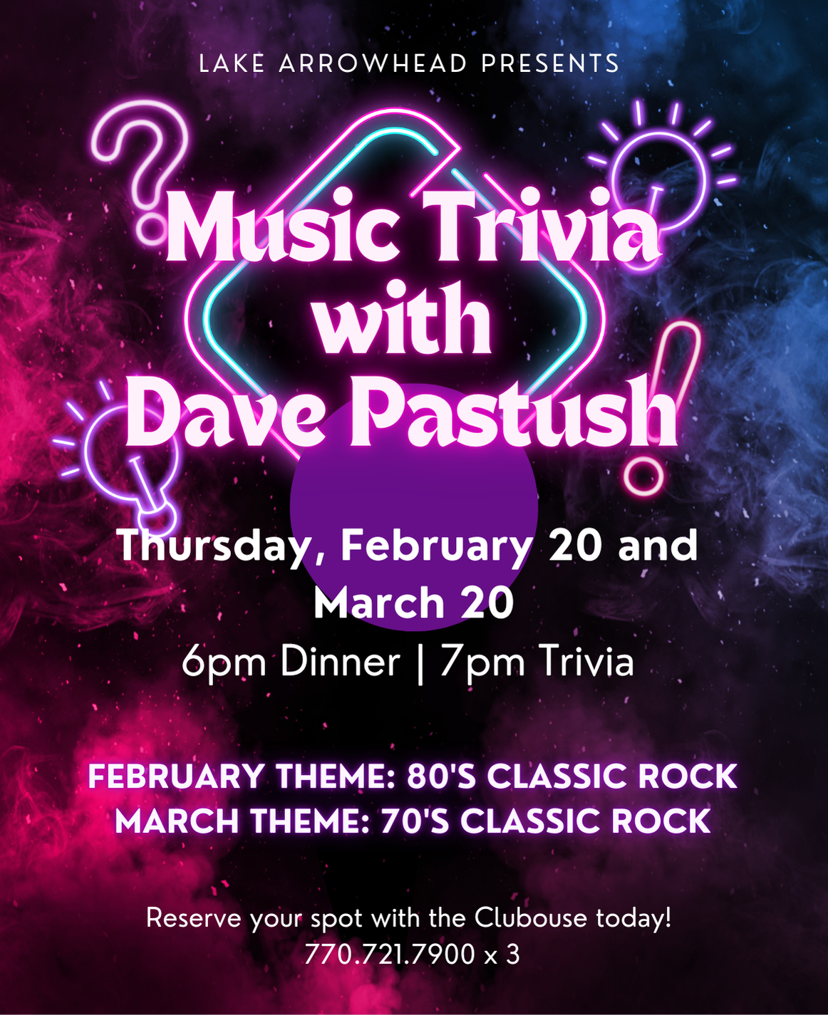 2025 Music Trivia with Dave February and March