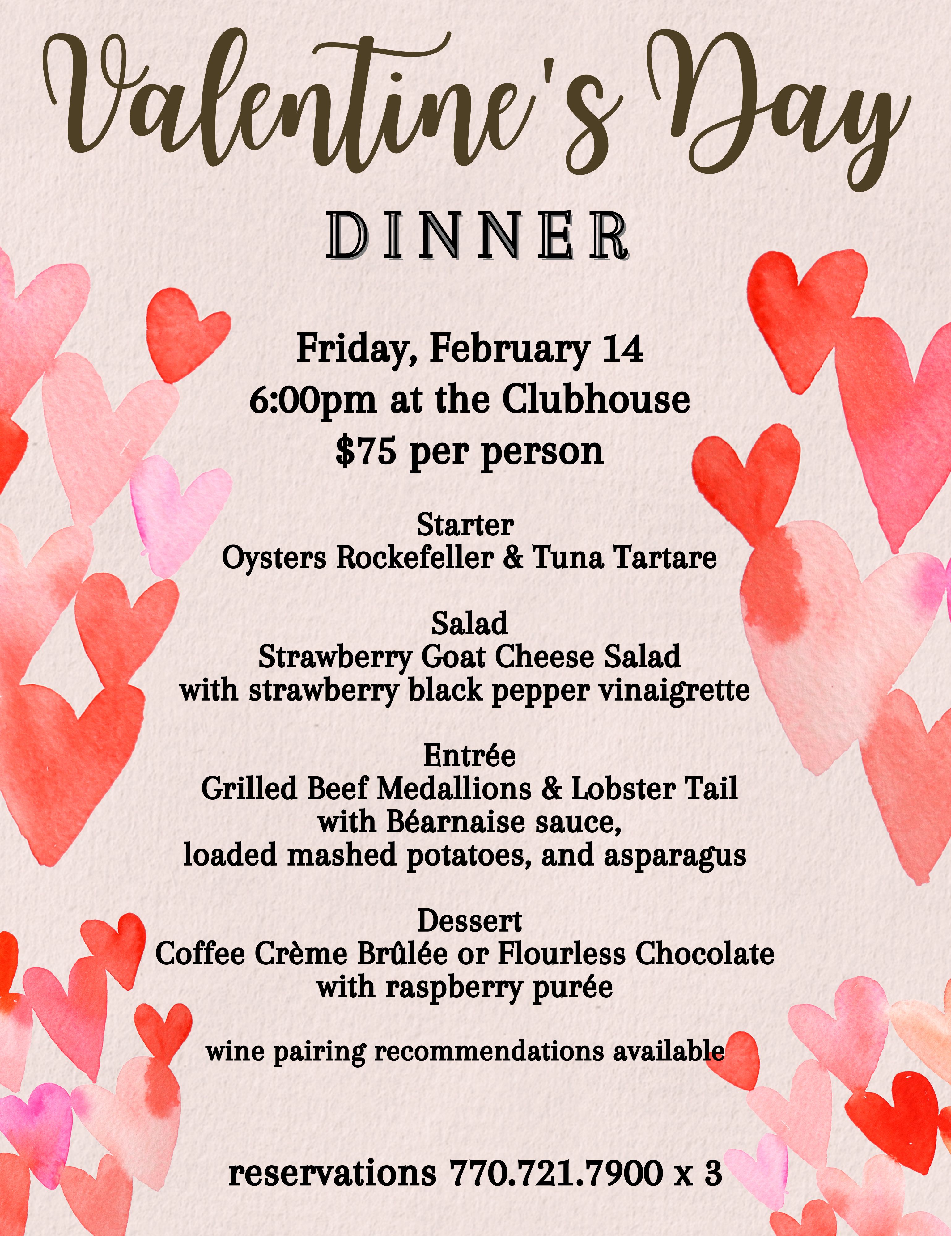 2025 Valentines Day Dinner 7.5 x 9.75 in