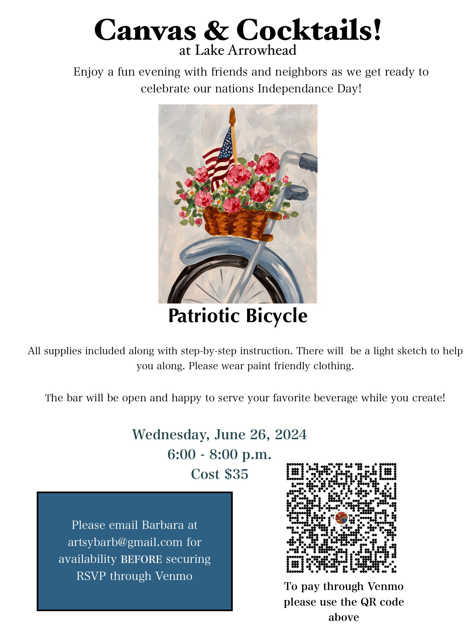 Canvas and Cocktails June 26th