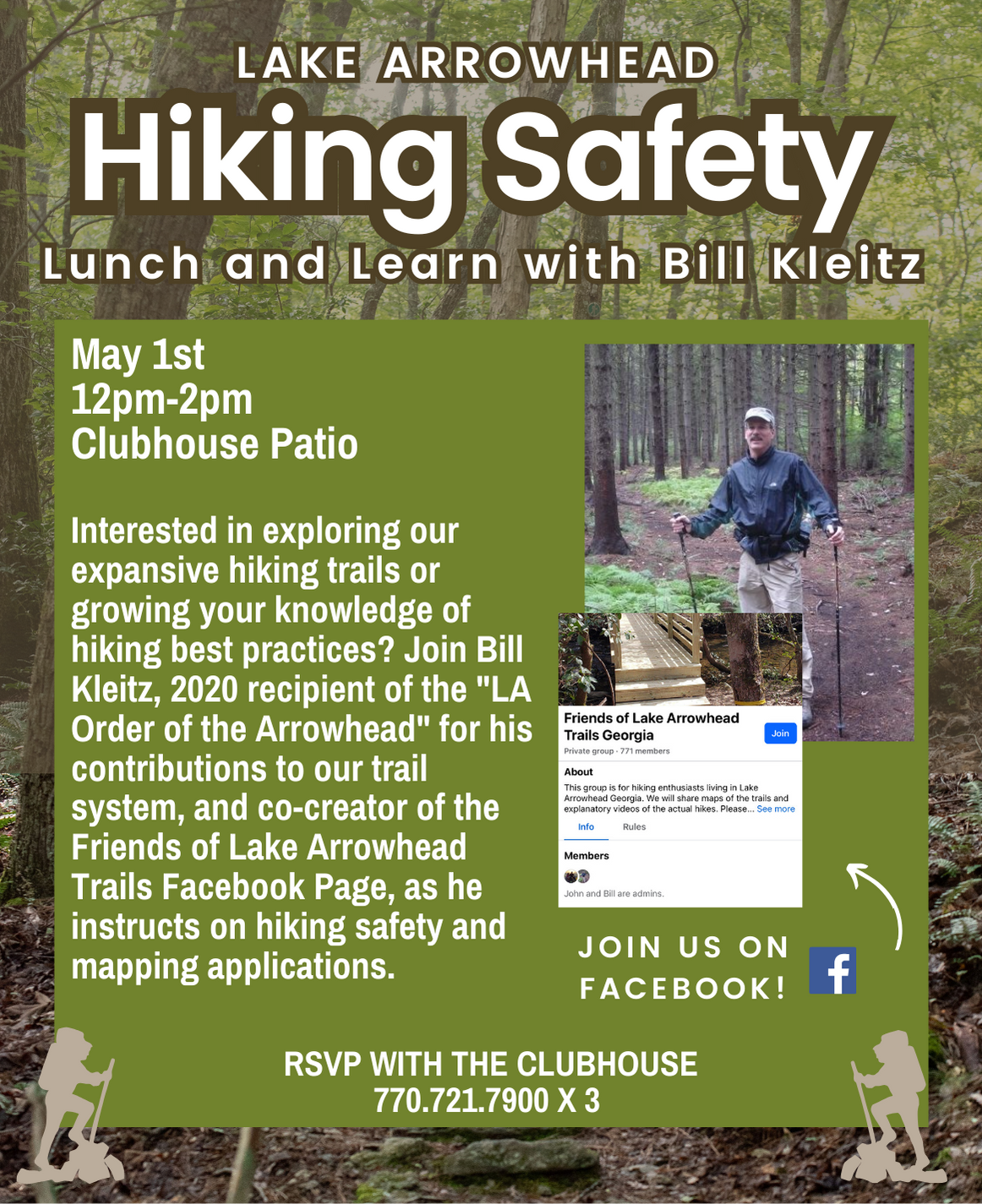 Hiking Safety Lunch and Learn May 1st Facebook Photo