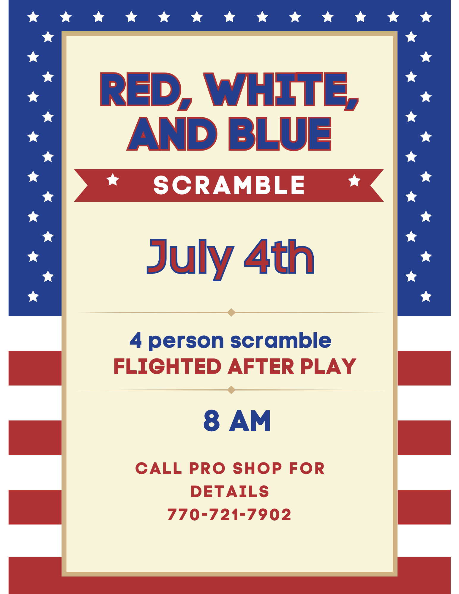 Red White and Blue Scramble July 4th