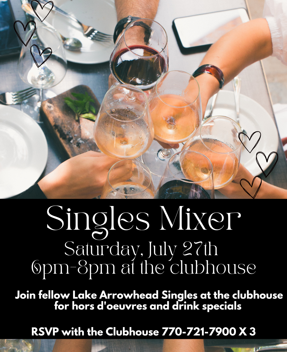 Singles Mixer at the Clubhouse July 27th