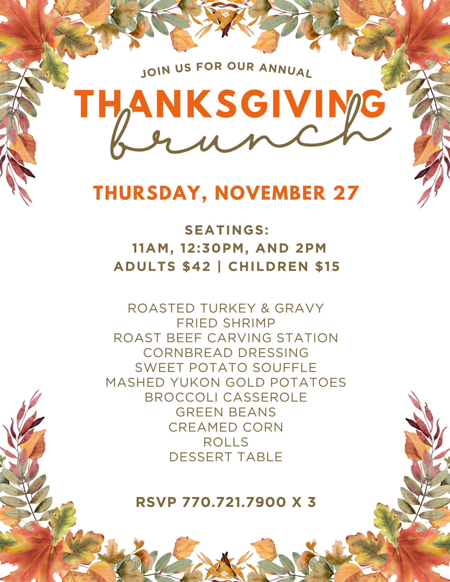 THANKSGIVING BRUNCH